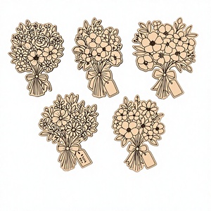 ช่อดอกไม้ไม้สไตล์โมเดิร์นสุดน่ารักพร้อมป้ายข้อความ - ของขวัญวันแม่ที่สมบูรณ์แบบสำหรับคุณแม่และของตกแต่งบ้าน - Product Image 1