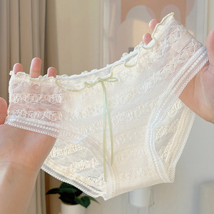 Ropa interior sexy de cintura alta para mujer, bragas de talla grande, bragas de encaje transpirables, bragas de cintura alta para abuela Cheekster - Product Image 5