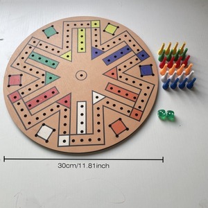 Juego de Mesa de Madera Fast Track para 8 Jugadores, Juego de Ajedrez Volador con Caminos Coloridos, con Peones y Dados, Juguete Interactivo Familiar de Mesa - Product Image 3