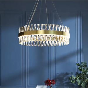 Lustre en cristal de décoration d'éclairage de luxe de chambre d'hôtel moderne d'or de haute qualité - Product Image 2