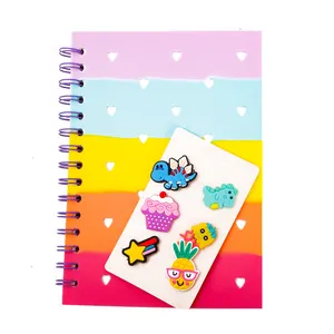 Promotional Custom Spiral silicone notebook A5 student Planner journal diy cute diary for girls