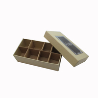 Boîte en papier kraft brun personnalisée, 6 compartiments, dessus transparent, boîte d'emballage à tiroir doré à emporter pour boulangerie, chocolat, en-cas