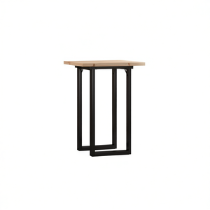 <b>Solid</b> <b>Wood</b> Pine And Steel O Frame Dining <b>Table</b> 19.7 X 19.7 X 29.7 Industrial Modern Home Furniture - Product Image 1