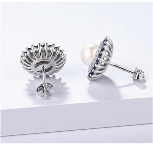 Pendientes <span class=keywords><strong>de</strong></span> plata <span class=keywords><strong>de</strong></span> ley 925 con perlas <span class=keywords><strong>de</strong></span> <span class=keywords><strong>agua</strong></span> dulce, joyería fina <span class=keywords><strong>de</strong></span> alta calidad con cierre <span class=keywords><strong>de</strong></span> tipo tuerca - Product Image 5