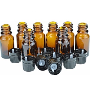 Botellas de vidrio ámbar Wild Essentials de 10ml con tapas cuentagotas europeas Botellas de aceite esencial de ámbar de 10ml con tapa a prueba de manipulaciones - Product Image 3