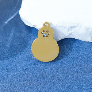 Pendentifs de mode en acier inoxydable, étiquette d'identification pour animaux de compagnie, étiquette de suivi pour chat, <span class=keywords><strong>gourde</strong></span> pour gravure au laser, logo personnalisé, pendentif fin - Product Image 4