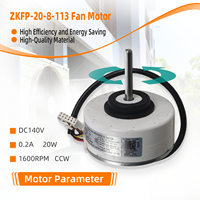Moteur de ventilateur d'intérieur DC ZKFP-20-8-113 310V 20W 1600RPM 8 pôles CCW de remplacement pour climatiseur split
