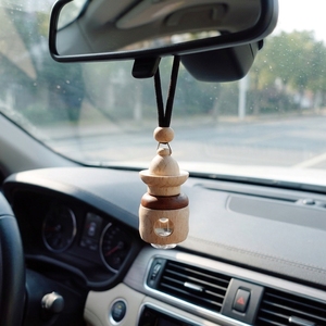 Tower Wooden Cap Hanging <b>Car</b> Perfume Bottle Empty Glass Essential Oil Diffuser <b>Car</b> Air Freshener Pendant <b>Ornament</b> - Product Image 5