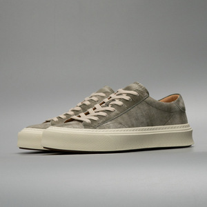 Chaussures basses décontractées en daim gris et cuir nubuck à plateforme, style baskets durables et flexibles pour la marche, avec doublure en maille et semelle antidérapante pour homme - Product Image 2