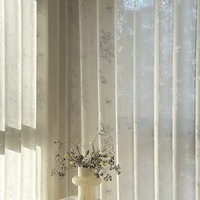 Voilage de luxe vintage à motif floral et papillon, imprimé botanique élégant, filtrant la lumière, pour décoration intérieure, sur mesure