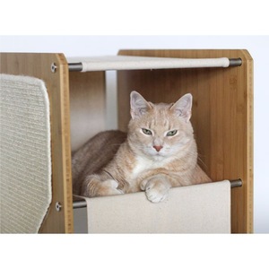 Wooden Cat Tree 2 Levels 28x56x66cm With <b>Scratching</b> <b>Post</b> And Bed For Cats - Product Image 4