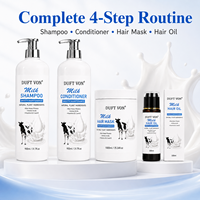 Kit de Soins Capillaires au Lait Naturel 900ml pour Cheveux Afro 4C – Shampoing, Après-Shampoing, Masque et Huile Hydratants en Profondeur pour une Adoucissement Doux
