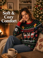 Pull de Noël unisexe imprimé numérique 3D effet prisme arc-en-ciel, tricot personnalisé OEM ODM pour la vente en gros