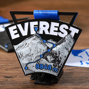Haisangke – médailles <span class=keywords><strong>Everest</strong></span> 3D en alliage <span class=keywords><strong>de</strong></span> zinc noir, haute qualité - Product Image 6