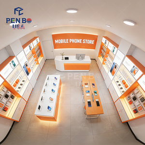 Mobiliario moderno para tienda de teléfonos móviles, iluminación LED personalizada, muebles interiores para tienda de celulares, vitrina para teléfonos móviles - Product Image 2