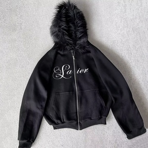 <span class=keywords><strong>Felpa</strong></span> con <span class=keywords><strong>Cappuccio</strong></span> e Zip con Colletto in <span class=keywords><strong>Pelliccia</strong></span> Personalizzata con Stampa DTG, Giacca Streetwear di Alta Qualità per Uomo - Product Image 1