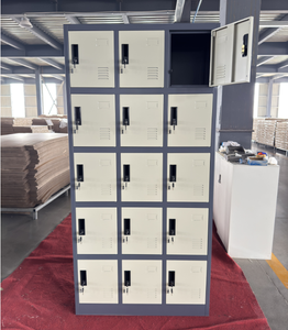 Casier de rangement en acier avec serrure à clé, 15 portes, casiers pour personnel, casiers métalliques muraux, cadenas, écologique, garantie 5 ans, salle de sport - Product Image 1