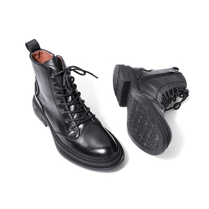 Stivali da lavoro da uomo fatti a mano in pelle di vacchetta classici in stile britannico americano in pelle traspirante per uomo stivali da cavaliere retrò - Product Image 3
