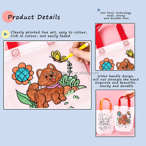 Bolsa <span class=keywords><strong>para</strong></span> colorear <span class=keywords><strong>para</strong></span> niños, bolsa <span class=keywords><strong>de</strong></span> <span class=keywords><strong>regalo</strong></span> <span class=keywords><strong>de</strong></span> fiesta <span class=keywords><strong>para</strong></span> niños, almacenamiento <span class=keywords><strong>de</strong></span> juguetes, bolsa con asa <span class=keywords><strong>de</strong></span> compras <span class=keywords><strong>de</strong></span> <span class=keywords><strong>tela</strong></span> no tejida ecológica - Product Image 2