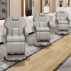 Poltrona da Barbiere Elettrica in Pelle per Salone Commerciale, Reclinabile e Girevole, Design Moderno con Braccioli per Parrucchieri e Toelettatura - Product Image 4