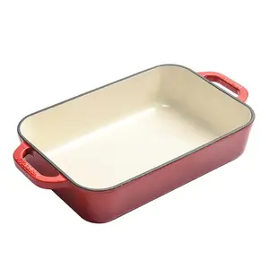 Sartén de hierro fundido esmaltado, juego de utensilios de cocina, suministro de fábrica personalizable