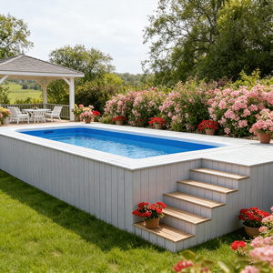 Piscina Infantil de Fibra de Vidrio para Exteriores, Resistente a los Rayos UV, Duradera, Ecológica, Fácil de Instalar, Forma Rectangular - Product Image 2