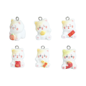 จี้รูปแมวการ์ตูน ทำจากโลหะผสมสังกะสี ชุดเครื่องประดับ DIY สำหรับพวงกุญแจ ตกแต่งรถยนต์ ของขวัญสำหรับทุกเพศ - Product Image 1