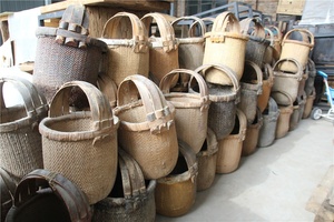 Antique Decorative Storage <strong>Basket</strong> With Handle Shallow <strong>Wicker</strong> Storage <strong>Basket</strong> - Product Image 2