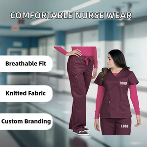 Oferta Caliente: Uniformes Médicos OEM Transpirables y Cómodos de Algodón y Poliéster para Mujer, Tejido sin Costuras con Detección de Agujas para Hospital - Product Image 3