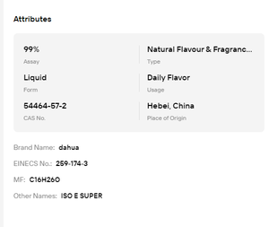 ISO E Super de Alta Calidad CAS 54464-57-2 99% Líquido para Saborizante de Tabaco, Perfume, Fragancia, Materia Prima - Product Image 6