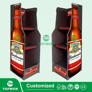 Custom Cardboard Retail Beverage Snacks Floor Display Stand Customized Juice Wine Water Bottle <strong>Drink</strong> Display <strong>Rack</strong> - Product Image 5
