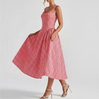 Robe de princesse décontractée de style français et européen, sexy, à épaules dénudées, respirante, lavable, en polyester uni teint