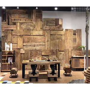 Panneau mural 3d en bois massif de style Jungle pour l'intérieur de la <span class=keywords><strong>maison</strong></span>, couleur bois naturel, panneau mural 3d, moule, art décoratif, panneau mural en pvc - Product Image 2
