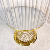 moderne Offre Spéciale pour de meubles de mariage de haute qualité table à gâteau ronde en acier inoxydable doré table à gâteau