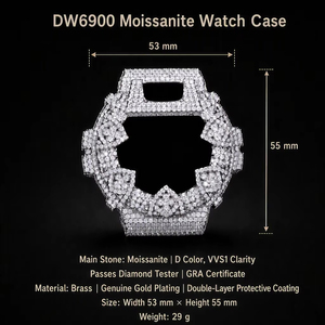 ตัวเรือนนาฬิกา <span class=keywords><strong>DW</strong></span>-6900 ประดับเพชร VVS มอยส์ซาไนต์ ชุบทองเหลือง ประดับเพชรแบบ Iced Out อะไหล่นาฬิกา <span class=keywords><strong>G</strong></span>-<span class=keywords><strong>Shock</strong></span> เครื่องประดับฮิปฮอปสำหรับผู้ชาย - Product Image 2