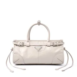 Bolsa de ombro crossbody feminina de marca famosa em branco para mulheres, bolsas e bolsas de couro legítimo da China