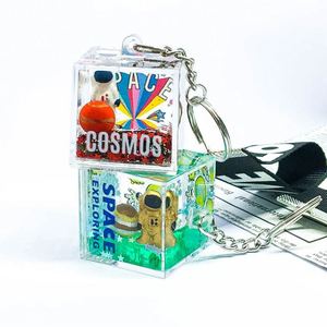 Crystal Astronaut Keychain Globe <b>Floating</b> Spaceman Star Keychain Luxury Liquid Quicksand Planet Keyring for Kid Children Gift - Product Image 5