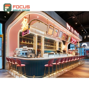 Integrated Coffee Display Cabinet Glass Front Bean <b>Shelf</b> Storage Zone Walnut Cafe Display Cabinet - Product Image 1