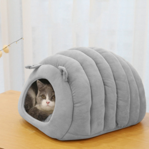 Hand Wash Eco-Friendly Gray Plush Radiator Pet <strong>Dog</strong> Cat Tunnel <strong>Bed</strong> <strong>Cave</strong> - Product Image 6