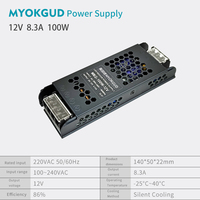 Controlador LED Ultrafino para Tiras de Luz Lineal en Edificios Comerciales de Oficinas, 100~240 VCA, Tipo de Salida Única, 100 W, 12 VCC