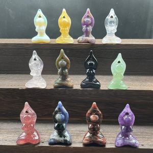 Figura de Diosa de Yoga Tallada en Cristal Curativo de 2 Pulgadas - Product Image 1