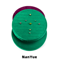 Plateau rond en velours haute capacité pour bagues, avec logo personnalisé, pour vitrine de magasin, organisateur de bijoux de luxe, plateau de rangement pour boucles d'oreilles et bijoux, vente en gros