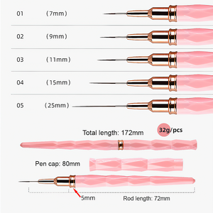 Nouveau style – Stylo portable en plastique pour nail art, <span class=keywords><strong>dessin</strong></span> <span class=keywords><strong>de</strong></span> lignes, lot <span class=keywords><strong>de</strong></span> 5 couleurs macaron pour la peinture - Product Image 2
