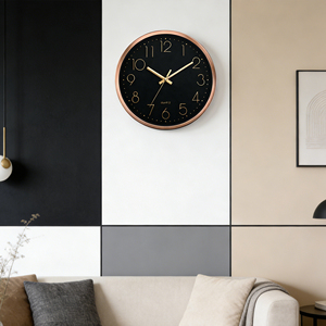 Stylish 12 Inch Rose Gold Metal Frame <b>3D</b> Numeral Quartz Silent Modern Hanging Dining Room <b>Wall</b> <b>Clock</b> - Product Image 3