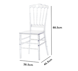 Chaise de banquet Napoléon en plastique transparent durable pour l'extérieur, idéale pour les hôtels et les mariages - Product Image 3