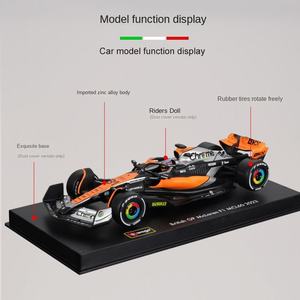 Modèle de voiture en alliage McLaren MCL60 à l'échelle 1:43, simulation de course F1 <span class=keywords><strong>2023</strong></span>, cadeau en métal moulé sous pression avec emballage en boîte colorée - Product Image 3