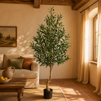 Arbre d'olivier artificiel réaliste en plastique, feuilles naturelles - Écologique, pour intérieur/extérieur, décoration de bureau, maison, événements (hauteur 155-230m)