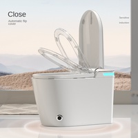 Toilette intelligente en céramique de bidet intelligent monobloc à chasse d'eau automatique de luxe durable aux UV avec réservoir d'eau intégré