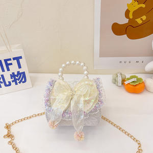 กระเป๋าถือสำหรับเด็กกระเป๋าใส่เหรียญแบบถือประดับมุกแนวโบราณสำหรับเด็กผู้หญิงขนาดเล็ก - Product Image 6