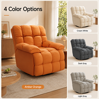Fauteuil inclinable extra large, réglable de 110 à 160 degrés, en velours côtelé, avec repose-pieds